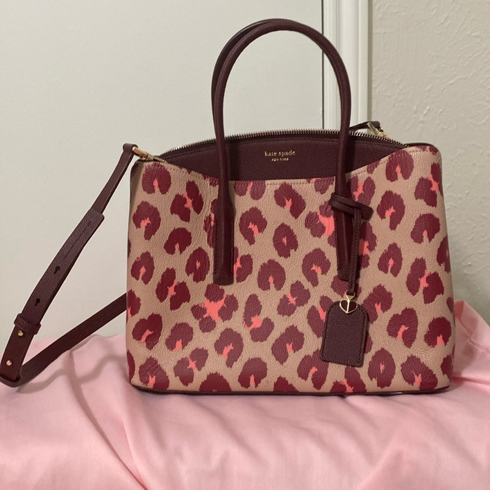 Kate Spade Margaux leopard satchel